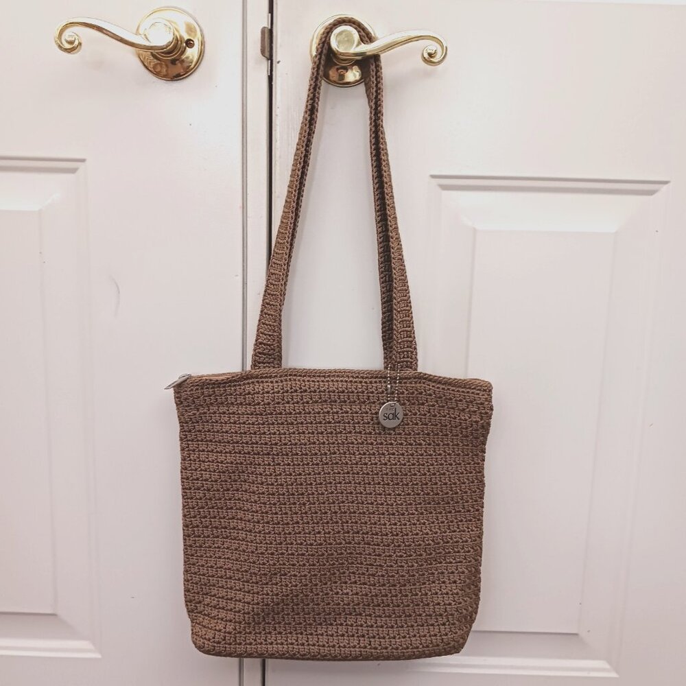 The Sak Brown Crochet Shoulder Tote